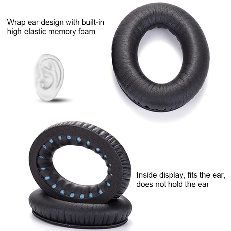 1 Pair Soft Earmuff Headphone Jacket with LR Cotton for BOSE QC2 / QC15 / AE2 / QC25 / QC35(Gold Black)