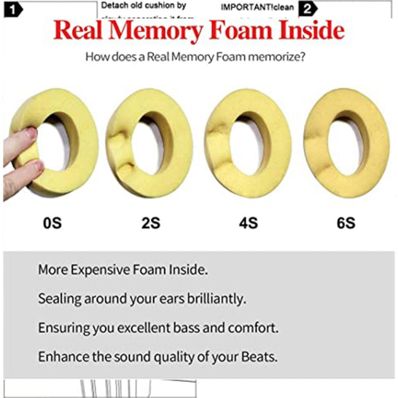 1 Pair Soft Sponge Earmuff Headphone Jacket for Beats Solo 2.0, Wired Version(Red)