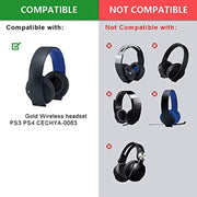 1 Pair Soft Earmuff Headphone Jacket for Sony PS4 Gold Wireless Stereo Headset(White)