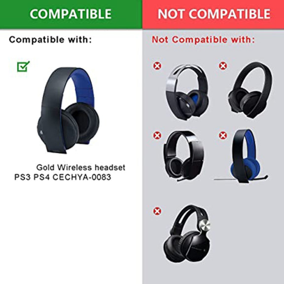 1 Pair Soft Earmuff Headphone Jacket for Sony PS4 Gold Wireless Stereo Headset(White)