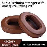 1 Pair Soft Sponge Earmuff Headphone Jacket for Audio-technica ATH-MSR7 / M50X / M20 / M40 / M40X(Brown)