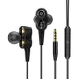 D12 1.2m Wired In Ear 3.5mm Interface Stereo Wire-Controlled HIFI Earphones Dual-motion Loop Running Game Music Headset With Packaging(Black) - free shipping - PMC TechLife - Order now!