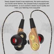 D12 1.2m Wired In Ear 3.5mm Interface Stereo Wire-Controlled HIFI Earphones Dual-motion Loop Running Game Music Headset With Packaging(Black)