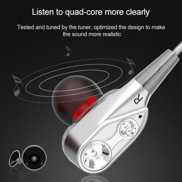 D12 1.2m Wired In Ear 3.5mm Interface Stereo Wire-Controlled HIFI Earphones Dual-motion Loop Running Game Music Headset With Packaging(White) - In Ear Wired Earphone by PMC TechLife | Online Shopping South Africa | PMC TechLife