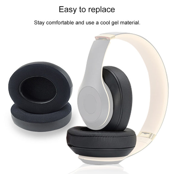 2 PCS For Beats Studio 2.0 / 3.0 Headphone Protective Cover Ice Gel Earmuffs(Black)