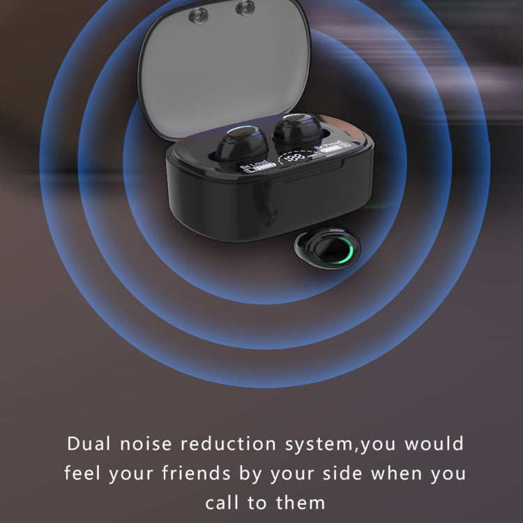 MD06 Mini In-ear TWS Wireless Touch Digital Display Bluetooth Earphone (Black)