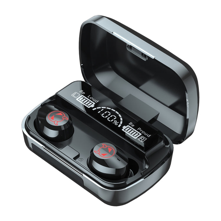M23 Little Devil Pattern Intelligent Noise Reduction Touch Bluetooth Earphone with Three-screen Battery Display & Mirror Charging Box, Support HD Call & Siri (Black) - Bluetooth Earphone by PMC TechLife | Online Shopping South Africa | PMC TechLife