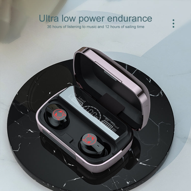 M23 Little Devil Pattern Intelligent Noise Reduction Touch Bluetooth Earphone with Three-screen Battery Display & Mirror Charging Box, Support HD Call & Siri (Black) - Bluetooth Earphone by PMC TechLife | Online Shopping South Africa | PMC TechLife