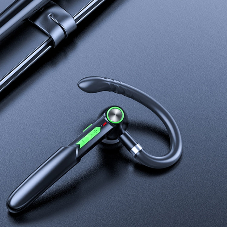 ME-100 TWS Business Rotating Universal True Stereo 5.0 Version Hanging Ear In-Ear Bluetooth Headset(Black+green)