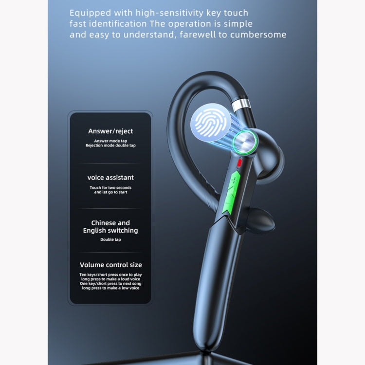 ME-100 TWS Business Rotating Universal True Stereo 5.0 Version Hanging Ear In-Ear Bluetooth Headset(Red + Black)