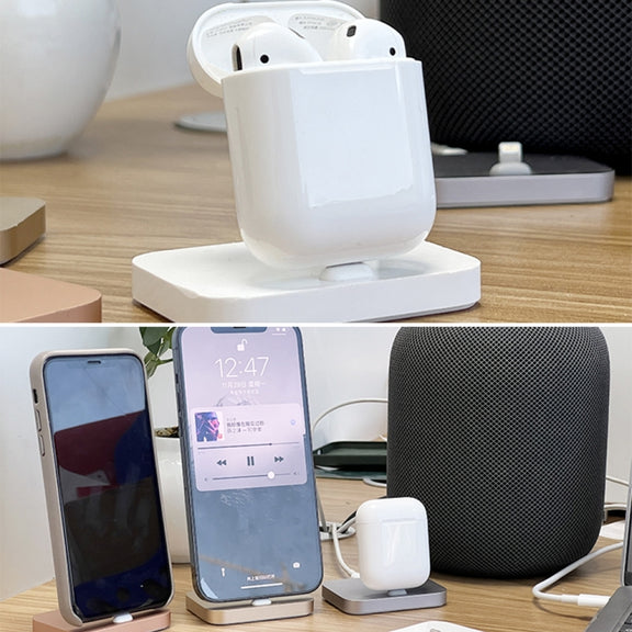 8 Pin Stouch Aluminum Desktop Station Dock Charger for iPhone(Grey)