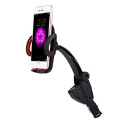 HC006 2 in 1 Car Charger & 360 Rotation Holder, For iPhone, Galaxy, Huawei, Xiaomi, LG, HTC and other Smartphones of width 47-92mm Smartphone(Red)