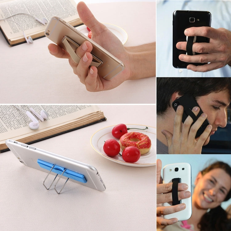 2 in 1 Adjustable Universal Mini Adhesive Holder Stand + Slim Finger Grip, Size: 7.3 x 2.2 x 0.3 cm(Gold)