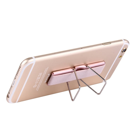 2 in 1 Adjustable Universal Mini Adhesive Holder Stand + Slim Finger Grip, Size: 7.3 x 2.2 x 0.3 cm(Rose Gold)