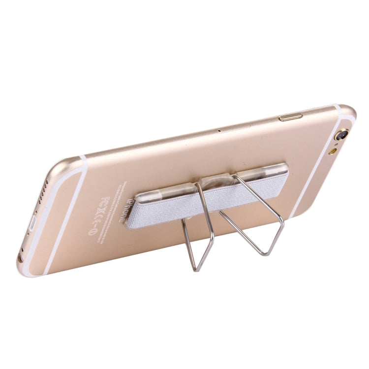 2 in 1 Adjustable Universal Mini Adhesive Holder Stand + Slim Finger Grip, Size: 7.3 x 2.2 x 0.3 cm(Silver)