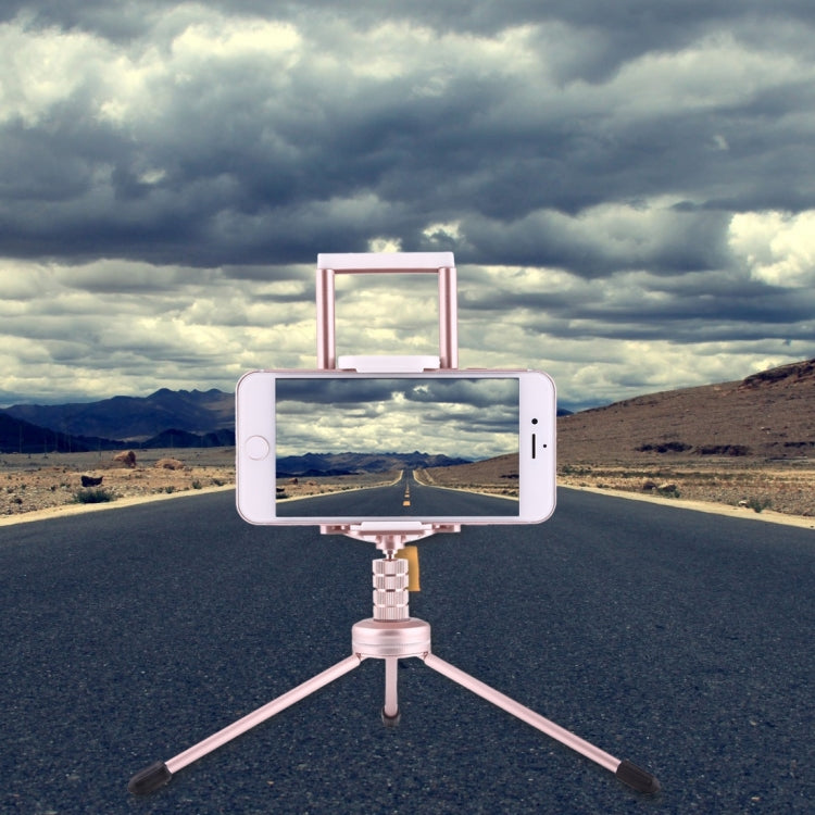 Multi-function Aluminum Alloy Tripod Mount Holder Stand , for iPad, iPhone, Samsung, Lenovo, Sony and other Smartphones & Tablets & Digital Cameras(Rose Gold)