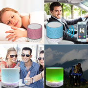 A9 Mini Portable Glare Crack Bluetooth Stereo Speaker with LED Light, Built-in MIC, Support Hands-free Calls & TF Card(Black)