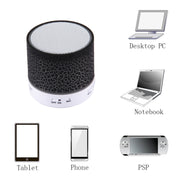 A9 Mini Portable Glare Crack Bluetooth Stereo Speaker with LED Light, Built-in MIC, Support Hands-free Calls & TF Card(Black)