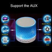 A9 Mini Portable Glare Crack Bluetooth Stereo Speaker with LED Light, Built-in MIC, Support Hands-free Calls & TF Card(Black)