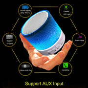 A9 Mini Portable Glare Crack Bluetooth Stereo Speaker with LED Light, Built-in MIC, Support Hands-free Calls & TF Card(Black)