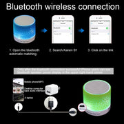 A9 Mini Portable Glare Crack Bluetooth Stereo Speaker with LED Light, Built-in MIC, Support Hands-free Calls & TF Card(Pink)
