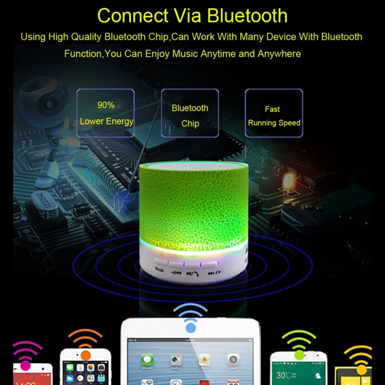 A9 Mini Portable Glare Crack Bluetooth Stereo Speaker with LED Light, Built-in MIC, Support Hands-free Calls & TF Card(Pink)