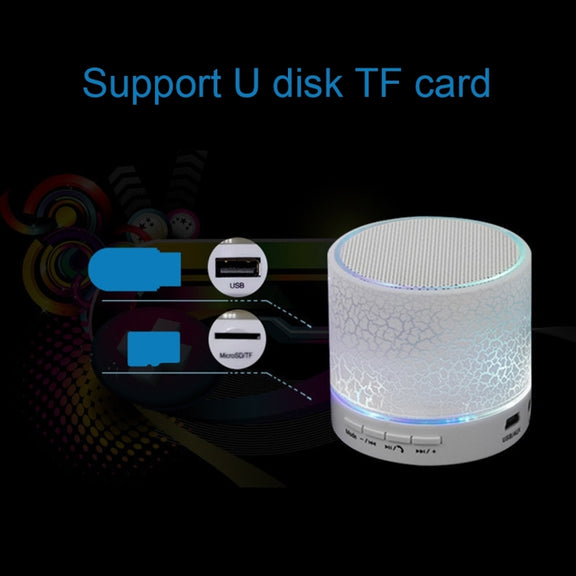 A9 Mini Portable Glare Crack Bluetooth Stereo Speaker with LED Light, Built-in MIC, Support Hands-free Calls & TF Card(Pink)