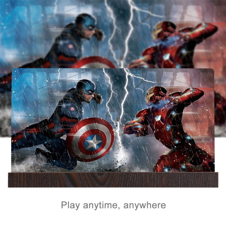 12.0 inch Universal Foldable Portable Wood + Organic Glass Eyeshield 3D Video Mobile Phone Screen Magnifier Bracket Enlarge with Holder for All Smartphones, Size: 260*190*8mm - Screen Magnifier by PMC TechLife | Online Shopping South Africa | PMC TechLife