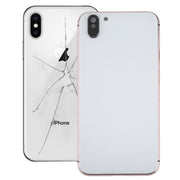 5 in 1 Full Assembly Metal Housing Cover with Appearance Imitation of iX for iPhone 6, Including Back Cover & Card Tray & Volume Control Key & Power Button & Mute Switch Vibrator Key, No Headphone Jack (Gold+White)