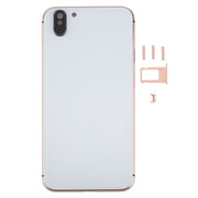 5 in 1 Full Assembly Metal Housing Cover with Appearance Imitation of iX for iPhone 6, Including Back Cover & Card Tray & Volume Control Key & Power Button & Mute Switch Vibrator Key, No Headphone Jack (Gold+White)