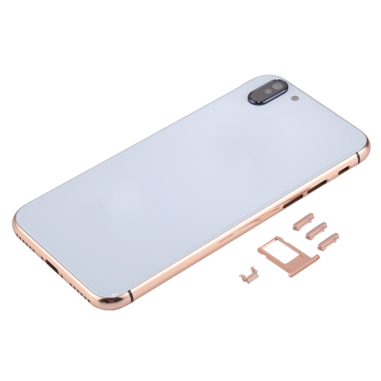 5 in 1 Full Assembly Metal Housing Cover with Appearance Imitation of iX for iPhone 6, Including Back Cover & Card Tray & Volume Control Key & Power Button & Mute Switch Vibrator Key, No Headphone Jack (Gold+White) - free shipping - PMC TechLife - Order now!