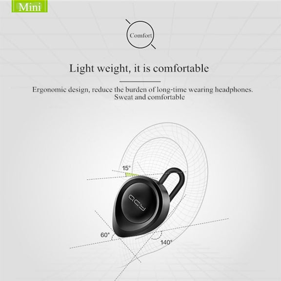QCY J11 Universal Driving Wireless Bluetooth 4.1 Earphone with Mic for Smart Phones or Other Bluetooth Devices, Effective Bluetooth Distance: 10M(Black)