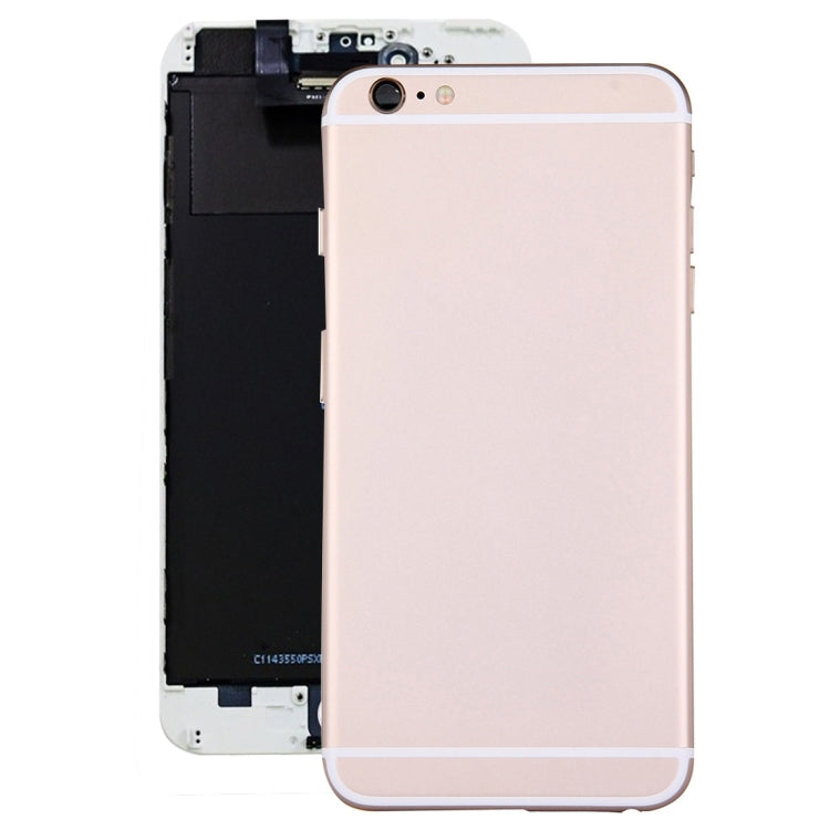 Full Housing Back Cover with Power Button & Volume Button Flex Cable for iPhone 6 Plus(Gold)