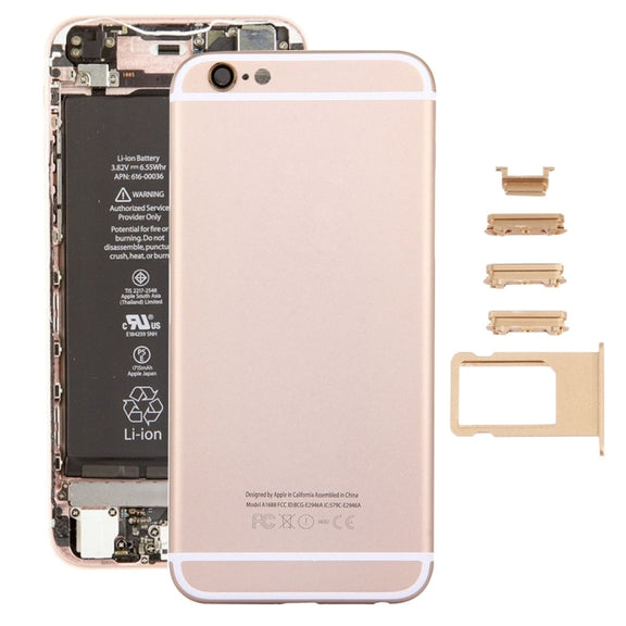 5 in 1 for iPhone 6s (Back Cover + Card Tray + Volume Control Key + Power Button + Mute Switch Vibrator Key) Full Assembly Housing Cover(Gold)