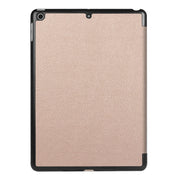 For iPad 9.7 (2018) & iPad 9.7 (2017) Custer Texture Horizontal Flip Leather Case with Three-folding Holder & Sleep / Wake-up Function(Rose Gold)