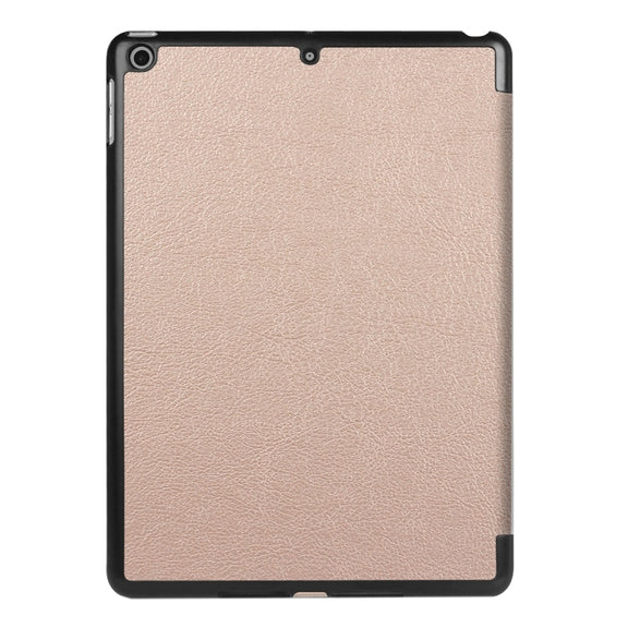 For iPad 9.7 (2018) & iPad 9.7 (2017) Custer Texture Horizontal Flip Leather Case with Three-folding Holder & Sleep / Wake-up Function(Rose Gold)