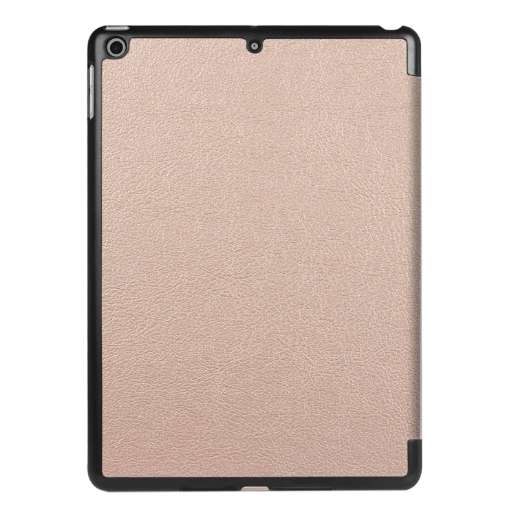 For iPad 9.7 (2018) & iPad 9.7 (2017) Custer Texture Horizontal Flip Leather Case with Three-folding Holder & Sleep / Wake-up Function(Rose Gold)