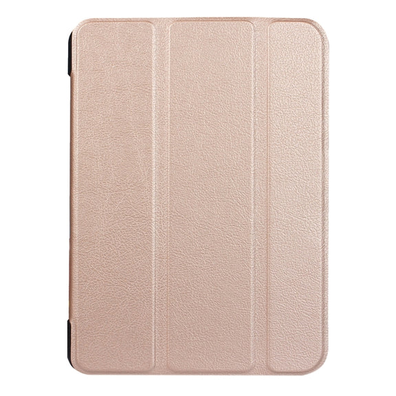 For iPad 9.7 (2018) & iPad 9.7 (2017) Custer Texture Horizontal Flip Leather Case with Three-folding Holder & Sleep / Wake-up Function(Rose Gold)