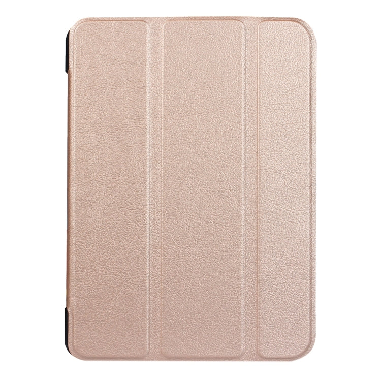 For iPad 9.7 (2018) & iPad 9.7 (2017) Custer Texture Horizontal Flip Leather Case with Three-folding Holder & Sleep / Wake-up Function(Rose Gold)