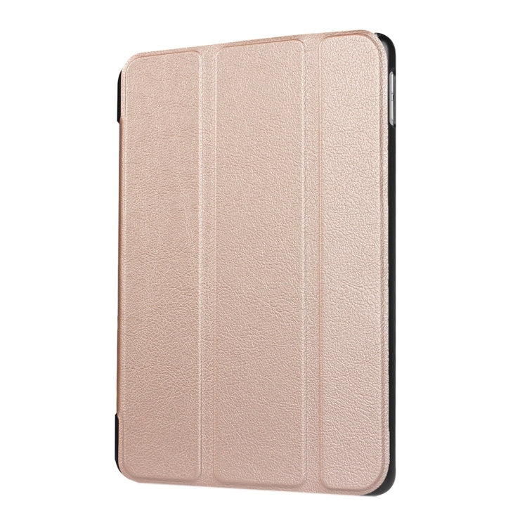 For iPad 9.7 (2018) & iPad 9.7 (2017) Custer Texture Horizontal Flip Leather Case with Three-folding Holder & Sleep / Wake-up Function(Rose Gold) - free shipping - PMC TechLife - Order now!