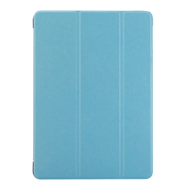 For iPad 9.7 (2018) & iPad 9.7 inch (2017) & iPad Air Silk Texture Horizontal Flip Leather Case with Three-folding Holder(Blue) - iPad 9.7 (2018) & (2017) Cases by PMC TechLife | Online Shopping South Africa | PMC TechLife | Buy Now Pay Later Mobicred