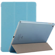 For iPad 9.7 (2018) & iPad 9.7 inch (2017) & iPad Air Silk Texture Horizontal Flip Leather Case with Three-folding Holder(Blue)