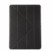 For iPad 9.7 (2018) & iPad 9.7 (2017) & iPad Air Silk Texture Horizontal Deformation Flip Leather Case with Three-folding Holder(Black)