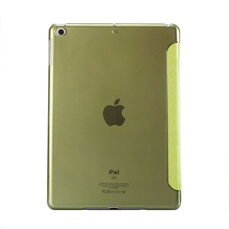 For iPad 9.7 (2018) & iPad 9.7 (2017) & iPad Air Silk Texture Horizontal Deformation Flip Leather Case with Three-folding Holder(Green) - free shipping - PMC TechLife - Order now!