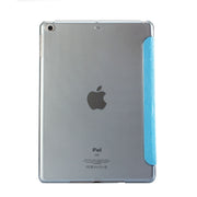 For iPad 9.7 (2018) & iPad 9.7 (2017) & iPad Air Silk Texture Horizontal Deformation Flip Leather Case with Three-folding Holder(Blue)