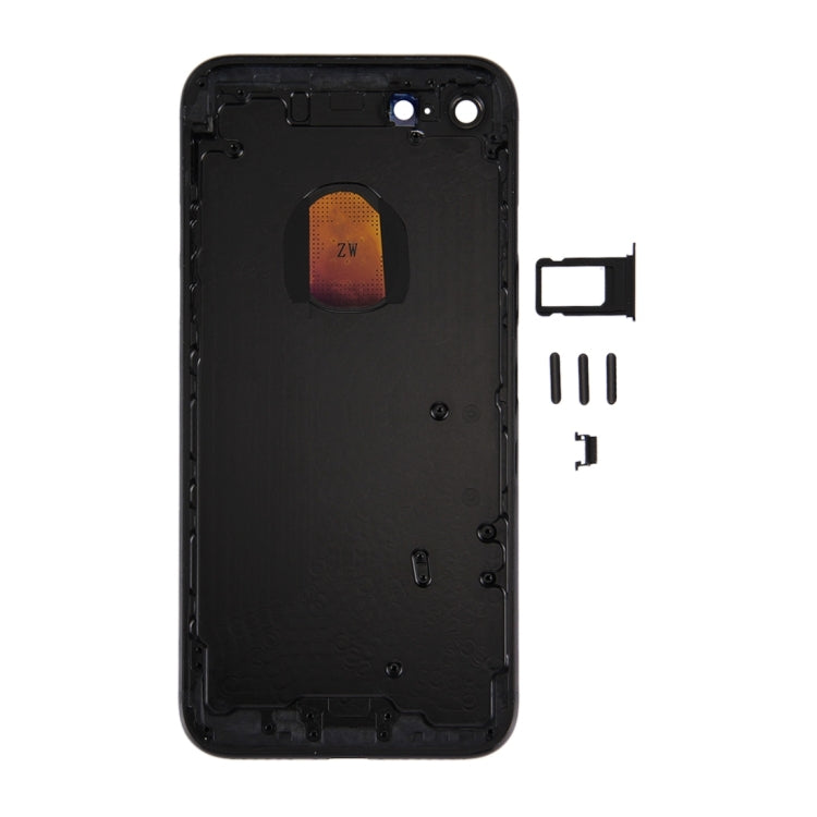 6 in 1 for iPhone 7 (Back Cover + Card Tray + Volume Control Key + Power Button + Mute Switch Vibrator Key + Sign) Full Assembly Housing Cover (Jet Black) - Back Cover by PMC TechLife | Online Shopping South Africa | PMC TechLife