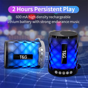 T&G TG155 Bluetooth 4.2 Mini Portable Wireless Bluetooth Speaker with Colorful Lights(Black)