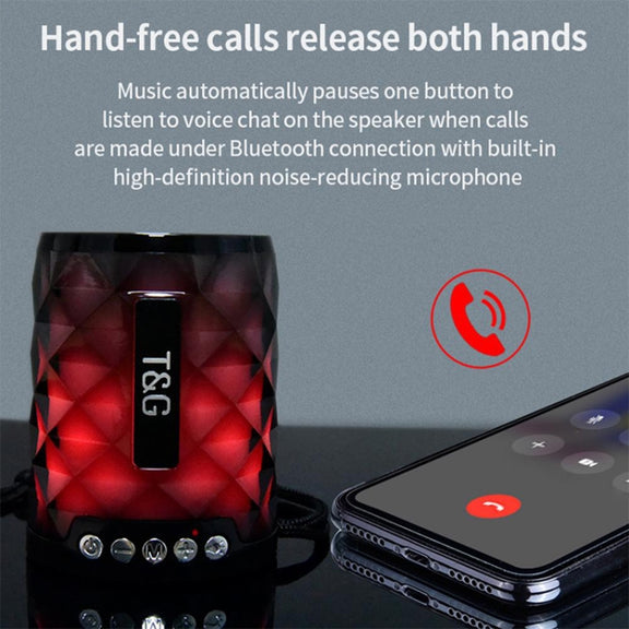 T&G TG155 Bluetooth 4.2 Mini Portable Wireless Bluetooth Speaker with Colorful Lights(Black)