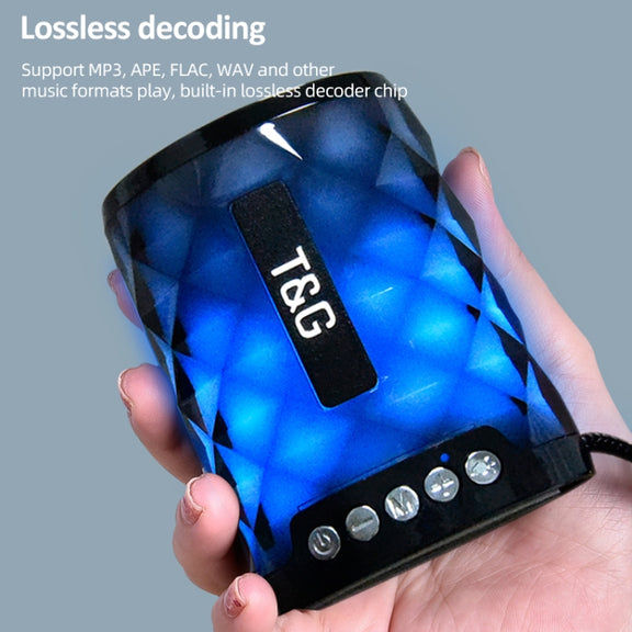 T&G TG155 Bluetooth 4.2 Mini Portable Wireless Bluetooth Speaker with Colorful Lights(Black)