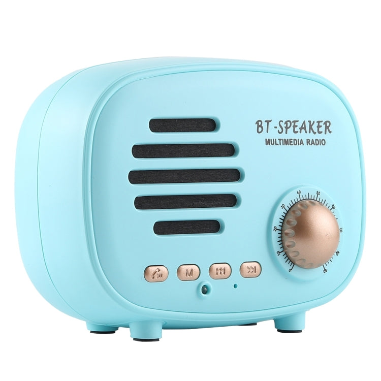Q108 Retro Mini Wireless Bluetooth Speaker, Support Hands-free / TF Card / U disk / FM(Blue) - Mini Speaker by PMC TechLife | Online Shopping South Africa | PMC TechLife